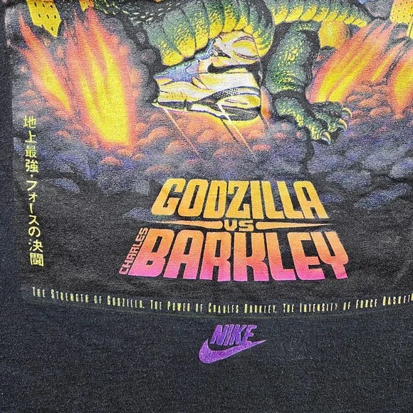 Vintage Nike Godzilla Charles Barkley Shirt Adult Large Black